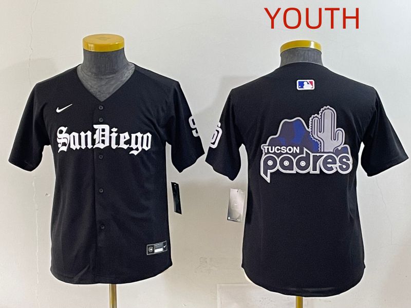 Youth 2025 San Diego Padres Blank Black Five generations Joint Name Nike MLB Jersey style 9->dallas cowboys->NFL Jersey